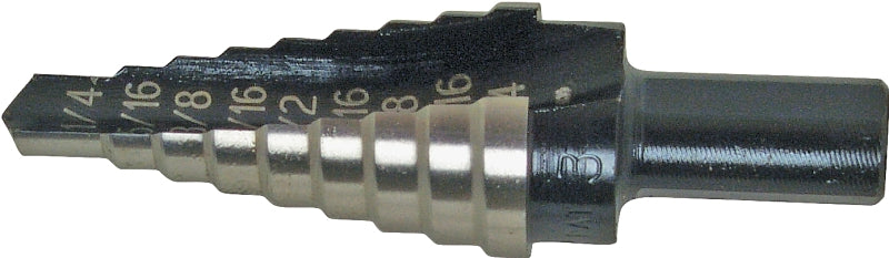 IRWIN Irwin UNIBIT 10233 Step Drill Bit, 1/4 to 3/4 in Dia, 2-1/2 in OAL, 1-Flute, 3/8 in Dia Shank, Hex Shank