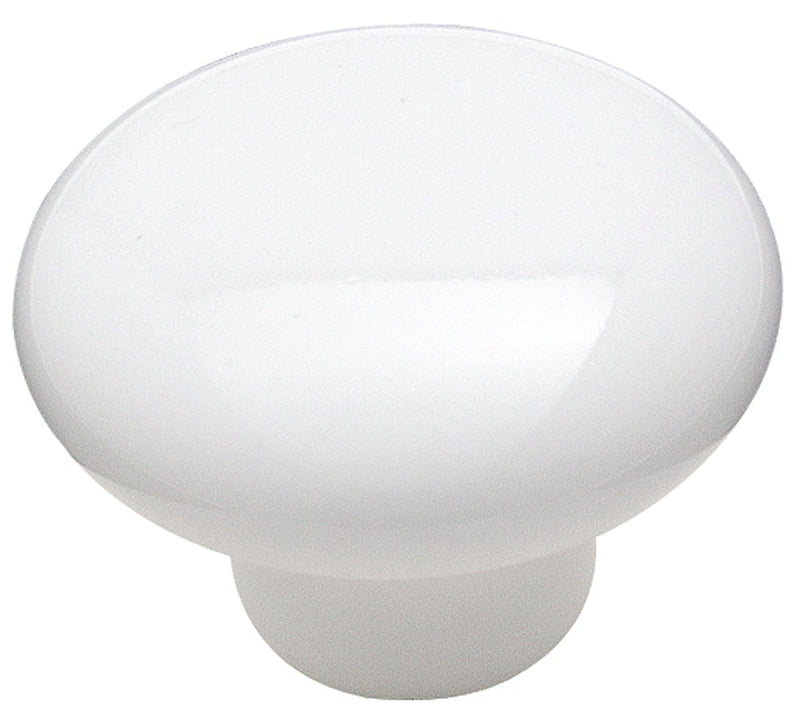 AMEROCK Amerock Allison Value Series 217WHT Cabinet Knob, 11/16 in Projection, Traditional, 1-1/2 in, Ceramic