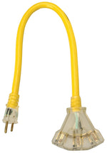 WOODS CCI 2882 Power Block, 2 ft L, 3 -Outlet, 15 A, 125 V, Yellow Sheath ELECTRICAL WOODS