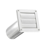 LAMBRO Lambro 267WS Louvered Vent, 5.44 in Dia, 10.63 in L, Plastic, White, Wall Installation PLUMBING, HEATING & VENTILATION LAMBRO