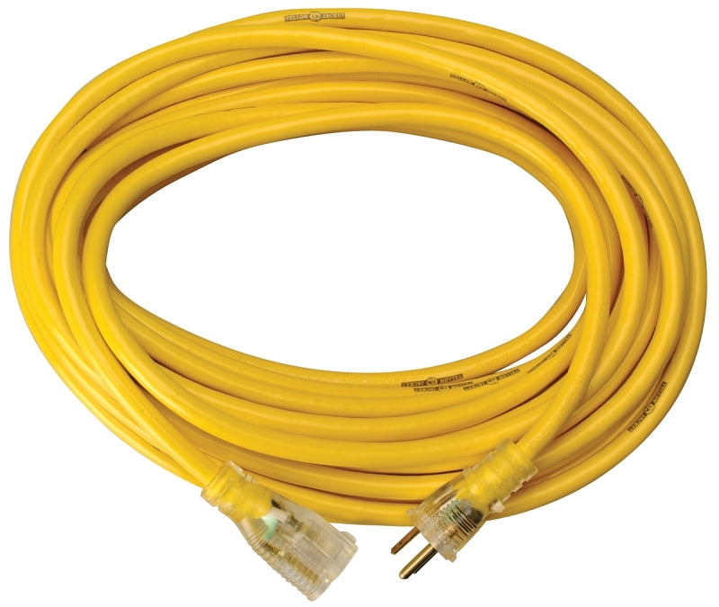 YELLOW JACKET CCI 2991 Extension Cord, 10 AWG Cable, 50 ft L, 20 A, 125 V, Yellow ELECTRICAL YELLOW JACKET