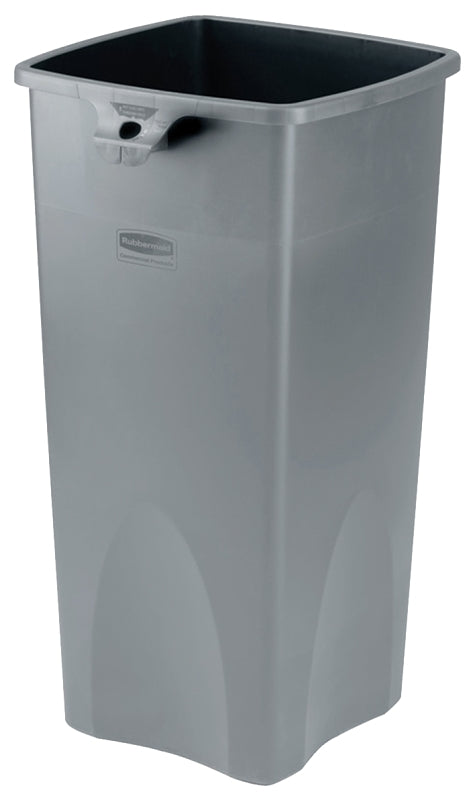 RUBBERMAID Rubbermaid Untouchable FG356988GRAY Waste Basket, 23 gal Capacity, Plastic, Gray