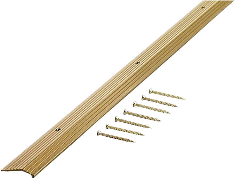 M-D M-D 79004 Carpet Trim, 36 in L, 7/8 in W, Fluted Surface, Aluminum, Satin Brass