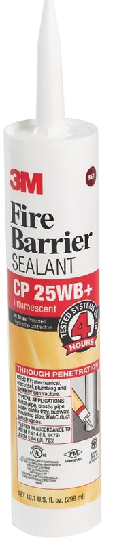 3M 3M CP-25WB+10.1OZ Fire Barrier Sealant, Red, 40 to 122 deg F, 10.1 oz Cartridge PAINT 3M