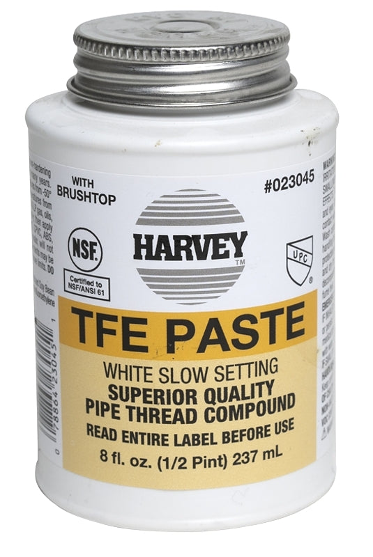 HARVEY Harvey 23045 Pipe Thread Compound, 8 fl-oz Jar, Liquid, Paste, White PLUMBING, HEATING & VENTILATION HARVEY