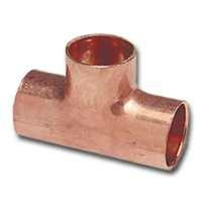 NIBCO INC. Nibco 611 Series W01730D Reducing Tee, 1 x 3/4 in, Sweat, Copper, 494 psi Pressure