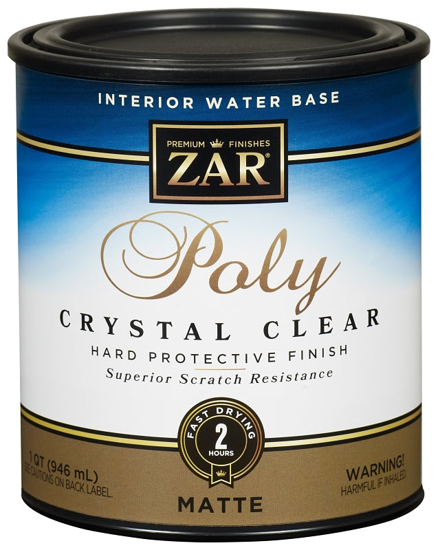 ZAR Aqua ZAR 34412 Polyurethane, Liquid, Antique Crystal Clear, 1 qt, Can PAINT ZAR   