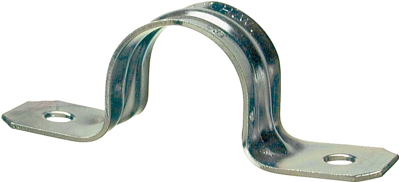 HALEX Halex 26125 2-Hole Rigid Conduit Strap, 1-1/2 in, Steel, Galvanized, 2/BAG