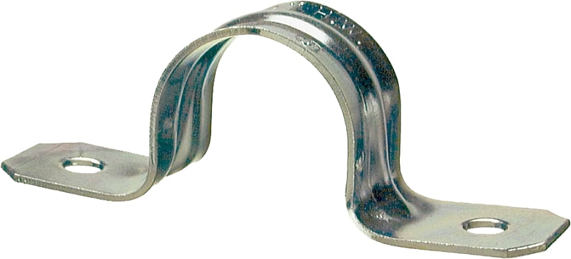 HALEX Halex 26126 2-Hole Rigid Conduit Strap, 2 in, 1 in L, Steel, Galvanized, 2/BAG ELECTRICAL HALEX