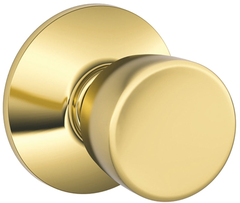 SCHLAGE LOCK Schlage F10VBEL605 Passage Knob, Metal, Bright Brass, 2-3/8, 2-3/4 in Backset, 1-3/8 to 1-3/4 in Thick Door HARDWARE & FARM SUPPLIES SCHLAGE LOCK