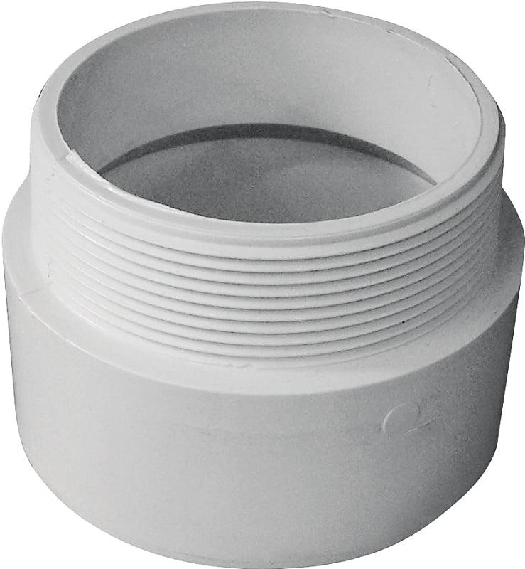 IPEX USA LLC-CANPLAS Canplas 192874 Pipe Adapter, 4 in, MNPT x Hub, PVC, White