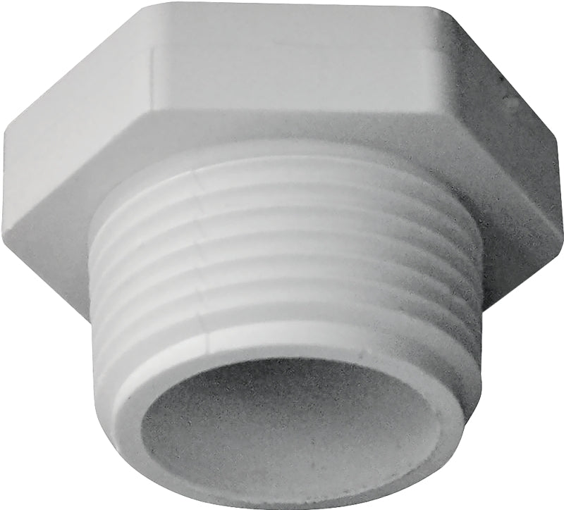 IPEX IPEX 435624 Pipe Plug, 1 in, MPT, PVC, White, SCH 40 Schedule LAWN & GARDEN IPEX
