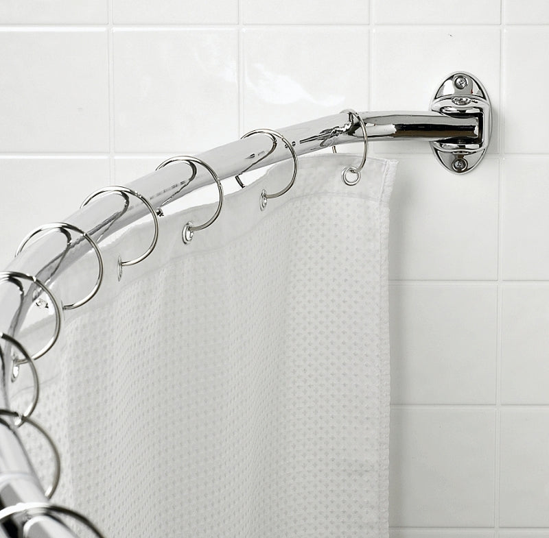 ZENNA HOME Zenna Home 35603SS06/35601SS Shower Rod, 60 to 72 in L Adjustable, 1 in Dia Rod, Aluminum, Chrome