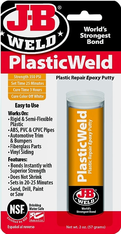 J-B WELD J-B Weld 8237 Epoxy Putty, Off-White, Solid, 2 oz Tube, Compositions: Diglycidy Ethers of Bisphenol A Resins PAINT J-B WELD