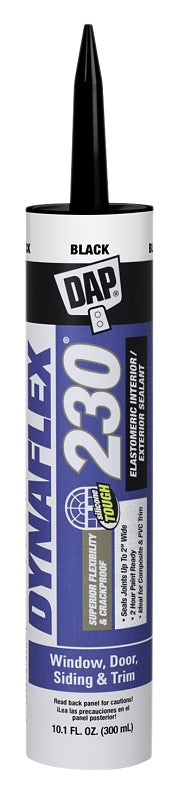 DAP DYNAFLEX 230 18280 Premium Sealant, Black, 1 day Curing, 40 to 100 deg F, 10.1 oz Cartridge PAINT DAP