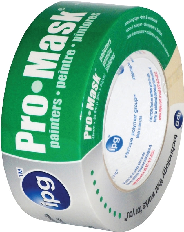 INTERTAPE POLYMER IPG 5203-1.5 Painter's Masking Tape, 60 yd L, 1.4 in W, 6 mil Thick, Crepe Paper/Synthetic Rubber Backing, Beige PAINT INTERTAPE POLYMER
