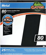 GATOR Gator 3291 Sanding Sheet, 11 in L, 9 in W, Medium, 80 Grit, Emery Abrasive, Cloth Backing