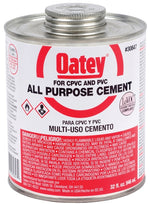 OATEY Oatey 30847 Solvent Cement, 32 oz Can, Liquid, Milky Clear PLUMBING, HEATING & VENTILATION OATEY