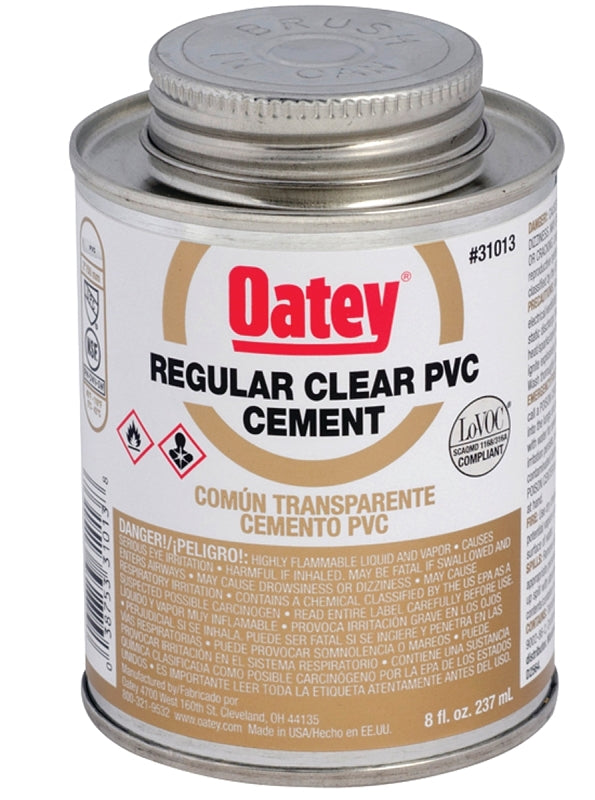OATEY Oatey 31013 Solvent Cement, 8 oz, Can, Liquid, Clear PLUMBING, HEATING & VENTILATION OATEY