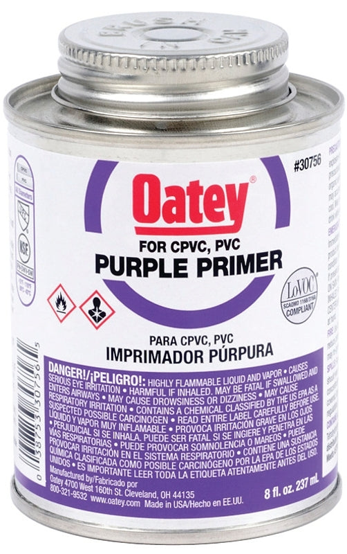 OATEY Oatey 30756 Primer, Liquid, Purple, 8 oz Pail PLUMBING, HEATING & VENTILATION OATEY