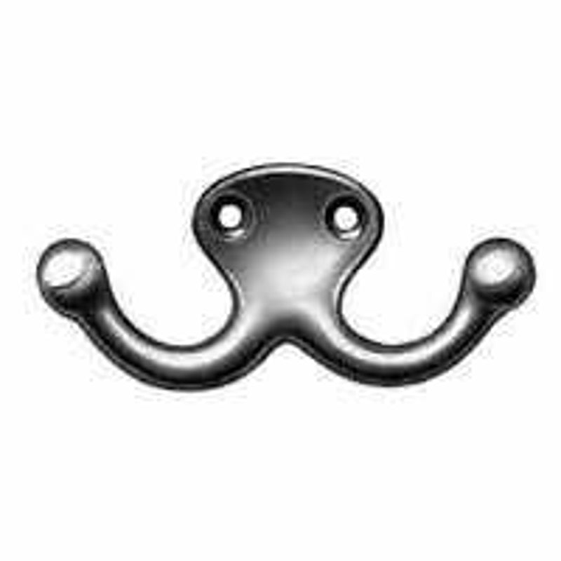 SCHLAGE BUILDERS HARDWARE Schlage SP582A3 Series Robe Hook, Wall Mounting, 1-1/16 in H x 1-3/16 in W Dimensions, Aluminum, Brass