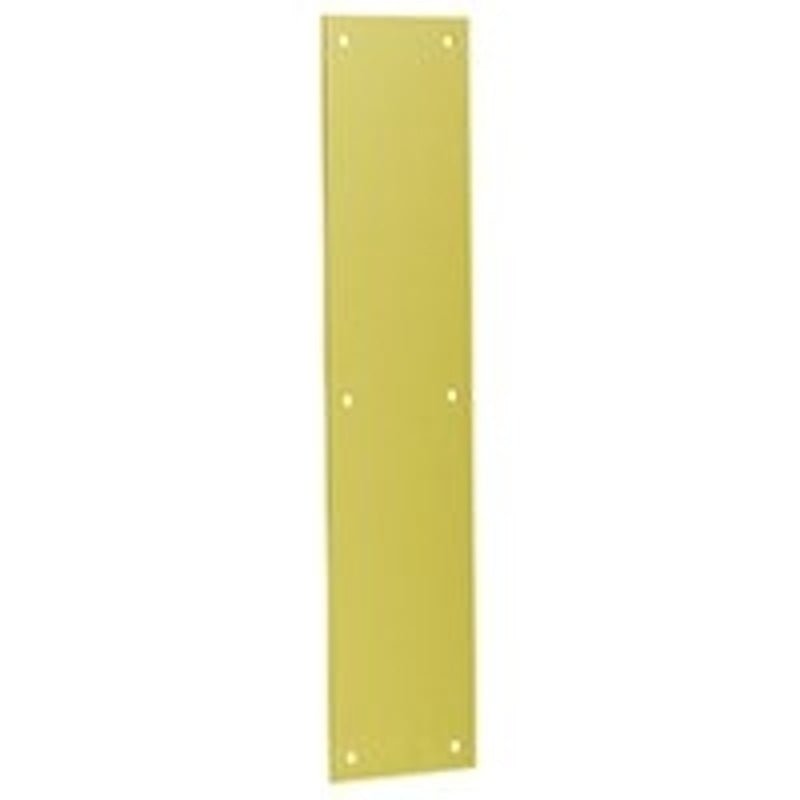 SCHLAGE BUILDERS HARDWARE Schlage C8200B3 Push Plate, Brass, Brass, 15 in L, 3-1/2 in W