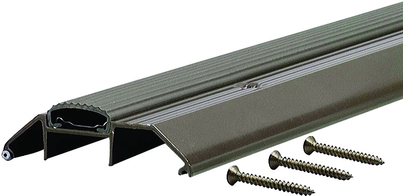 M-D M-D 10017 Heavy-Duty Threshold, 36 in L, 3-3/4 in W, High Profile, Aluminum, Brown