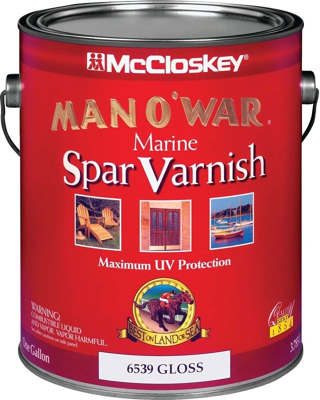 MCCLOSKEY McCloskey 080.0006539.007 Spar Varnish, 450 to 550 sq-ft/gal Coverage Area, Gloss, Clear, Liquid, 1 gal