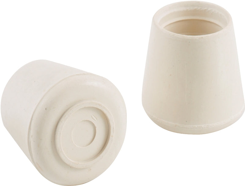 SHEPHERD Shepherd Hardware 9223 Furniture Leg Tip, Round, Rubber, 1-1/4 in Dia, Off-White