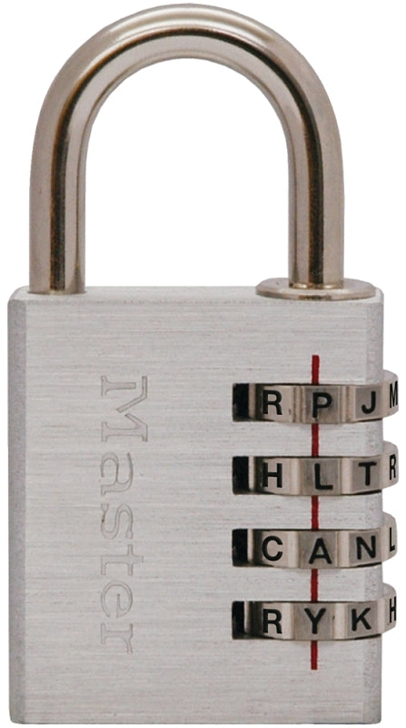 MASTER LOCK Master Lock 643DASTWD Padlock, 1/4 in Dia Shackle, 7/8 in H Shackle, Steel Shackle, Aluminum Body, Nickel