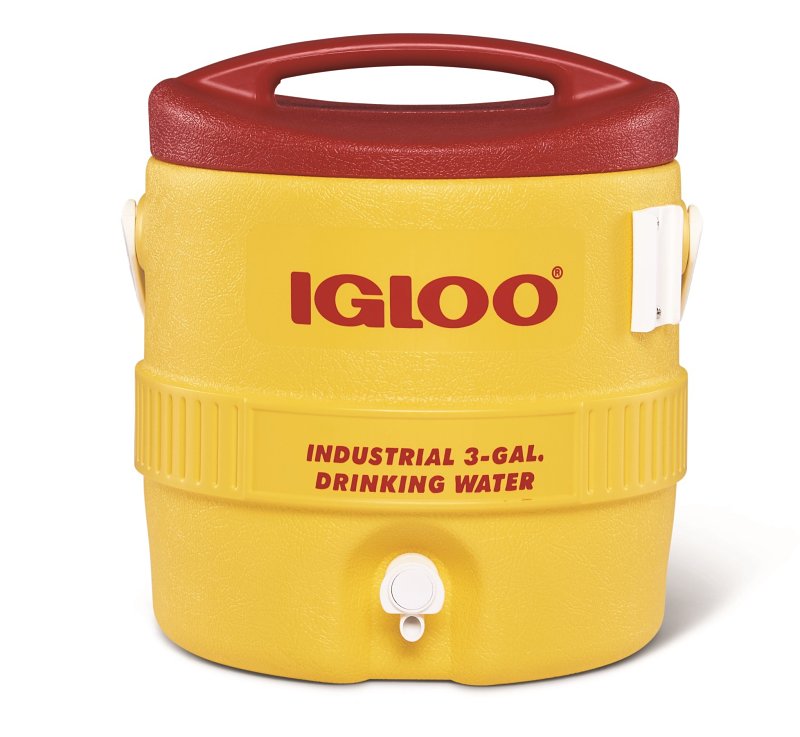 IGLOO Igloo 400 Series 00000431 Water Cooler, 3 gal Tank, Drip Resistant Spigot, Polyethylene, Red/Yellow