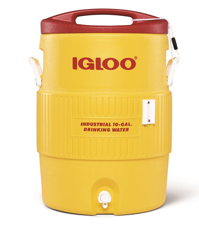 IGLOO Igloo 400 Series 00004101 Water Cooler, 10 gal Cooler, Polyethylene, Red/Yellow