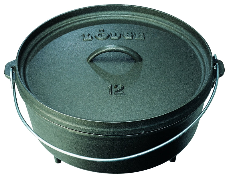 LODGE MFG Lodge L10CO3 Camp Dutch Oven, 4 qt Capacity, Cast Iron, Black, Bail Handle HOUSEWARES LODGE MFG