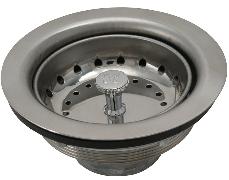 KEENEY Keeney 1431SSTBX Basket Strainer with Fixed Post, 4-3/8 in Dia, Stainless Steel, Chrome PLUMBING, HEATING & VENTILATION KEENEY