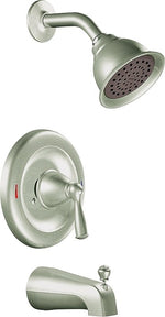 MOEN Moen Banbury Series 82910SRN Tub and Shower Faucet, Standard Showerhead, 1.75 gpm Showerhead, 1 Spray Settings, Metal