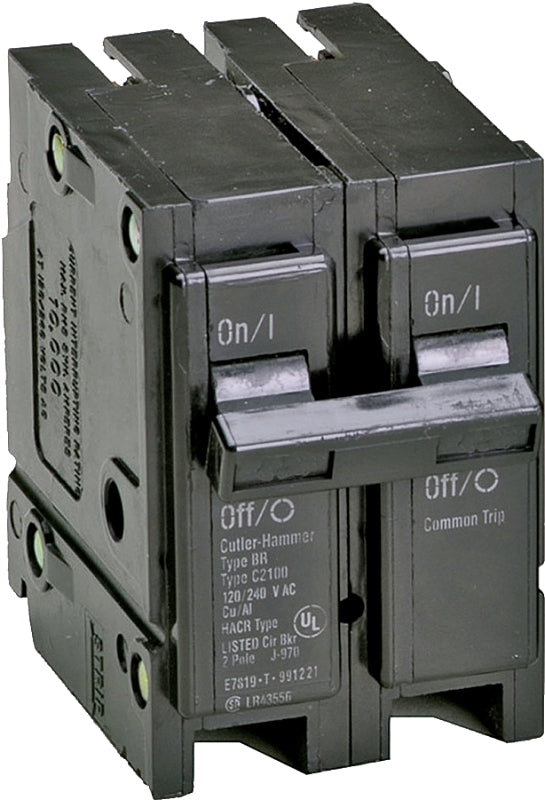 CUTLER-HAMMER Cutler-Hammer BR215 Circuit Breaker, Mini, Type BR, 15 A, 2 -Pole, 120/240 V, Plug Mounting