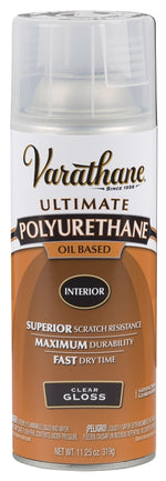 VARATHANE Varathane 9081 Polyurethane, Gloss, Liquid, Clear, 11.25 oz, Aerosol Can PAINT VARATHANE