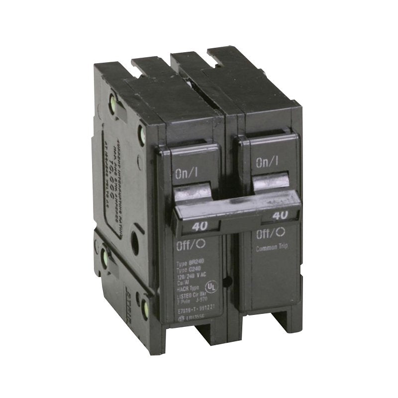 CUTLER-HAMMER Cutler-Hammer BR240 Mini Circuit Breaker, Type BR, 40 A, 2-Pole, 120/240 V, Plug ELECTRICAL CUTLER-HAMMER