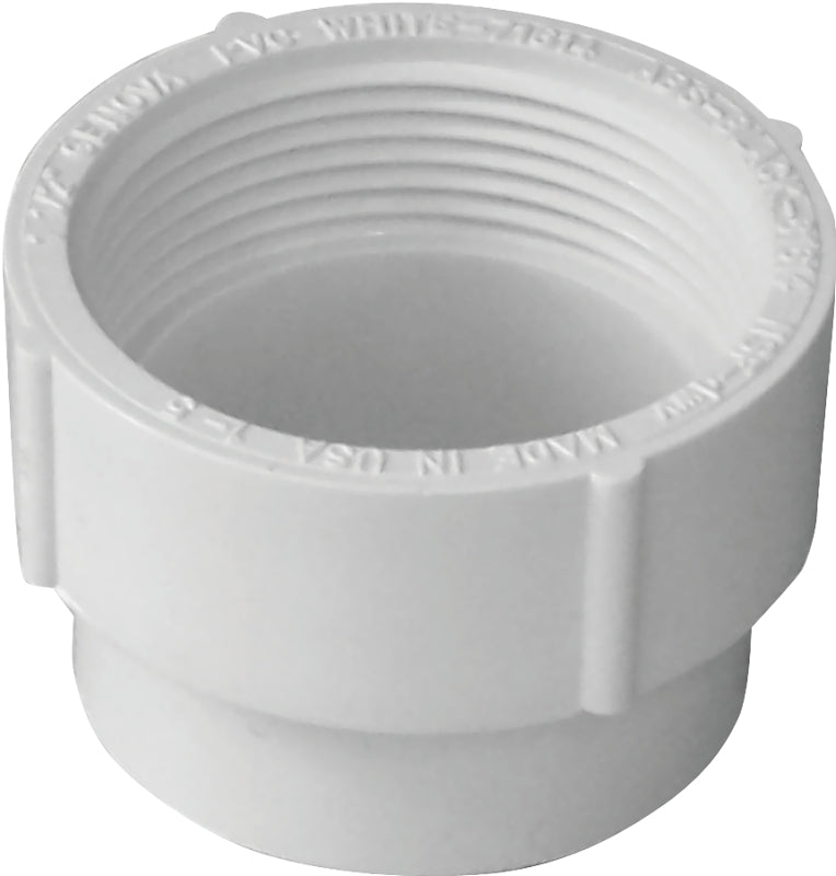 IPEX USA LLC-CANPLAS Canplas 193701S Cleanout Adapter, 1-1/2 in, Spigot x FNPT, PVC, White PLUMBING, HEATING & VENTILATION IPEX USA LLC-CANPLAS