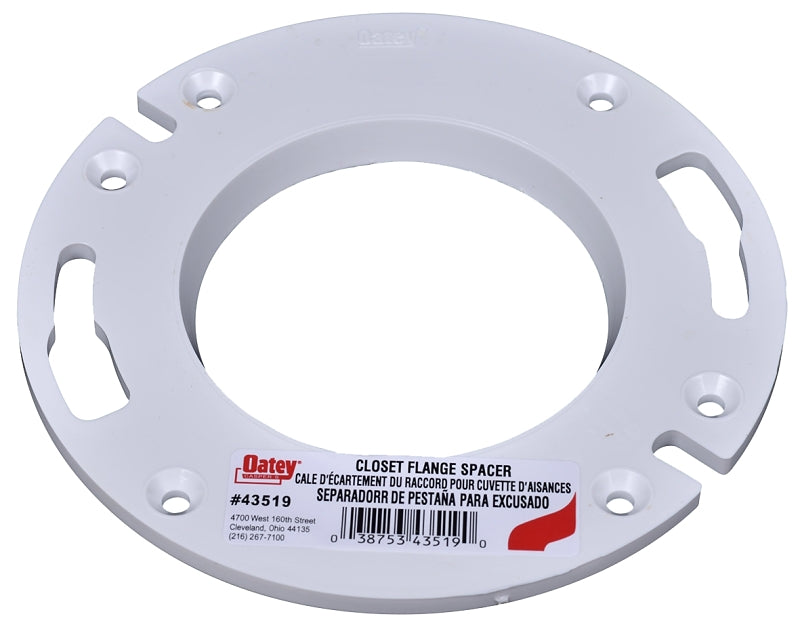 OATEY Oatey 43519 Closet Flange Spacer, PVC, White