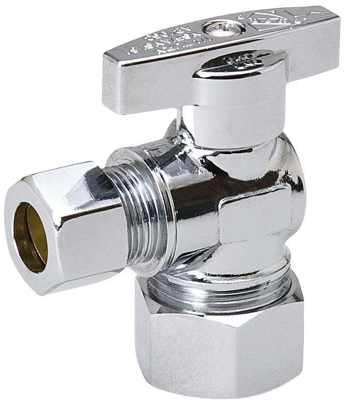 B & K INDUSTRIES Southland 190-032HC Stop Valve, 5/8 x 3/8 in Connection, Compression, 125 psi Pressure, Brass Body