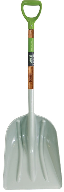 AMES Ames 2682700 Scoop Shovel, 14 in W Blade, 18 in L Blade, ABS Blade, Northern Hardwood Handle, D-Shaped Handle