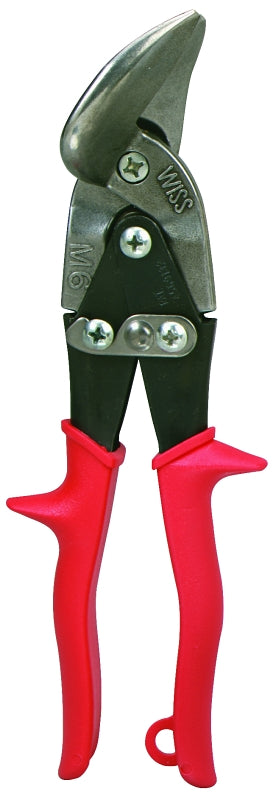 WISS Crescent Wiss M6R Aviation Snip, 9-1/4 in OAL, Straight Cut, Molybdenum Steel Blade, Non-Slip Grip Handle, Red Handle TOOLS WISS