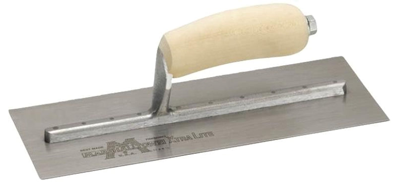 MARSHALLTOWN Marshalltown MXS2 Finishing Trowel, 11-1/2 in L Blade, 4-1/2 in W Blade, Carbon Steel Blade, Curved Handle, Wood Handle BUILDING MATERIALS MARSHALLTOWN