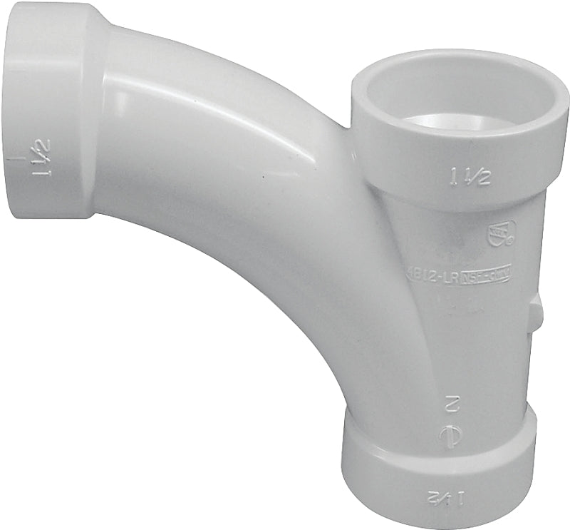 IPEX USA LLC-CANPLAS Canplas 194302 DWV Combination Tee Pipe Wye, 2 in, Hub, PVC, White, SCH 40 Schedule