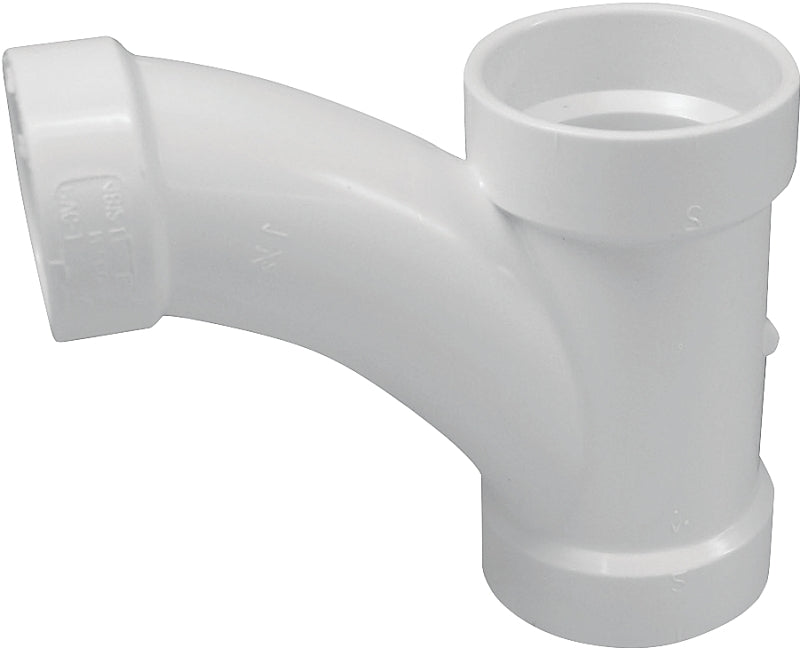 IPEX USA LLC-CANPLAS Canplas 194337 Reducing Combination Tee Pipe Wye, 4 x 4 x 2 in, Hub, PVC, White, SCH 40 Schedule