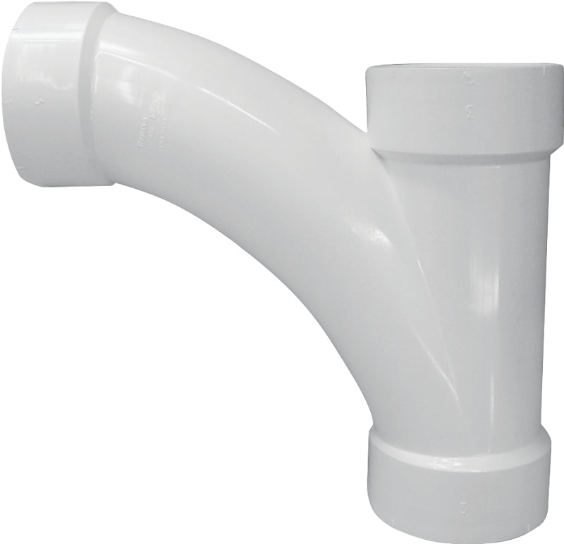 IPEX USA LLC-CANPLAS Canplas 194304 Combination Tee Pipe Wye, 4 in, Hub, PVC, White, SCH 40 Schedule PLUMBING, HEATING & VENTILATION IPEX USA LLC-CANPLAS