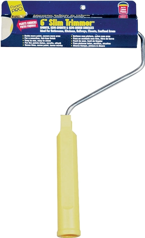 FOAMPRO Foampro 75 Slim Trimmer Roller, 12 in L Handle, Foam Cover, 6 in L Roller PAINT FOAMPRO