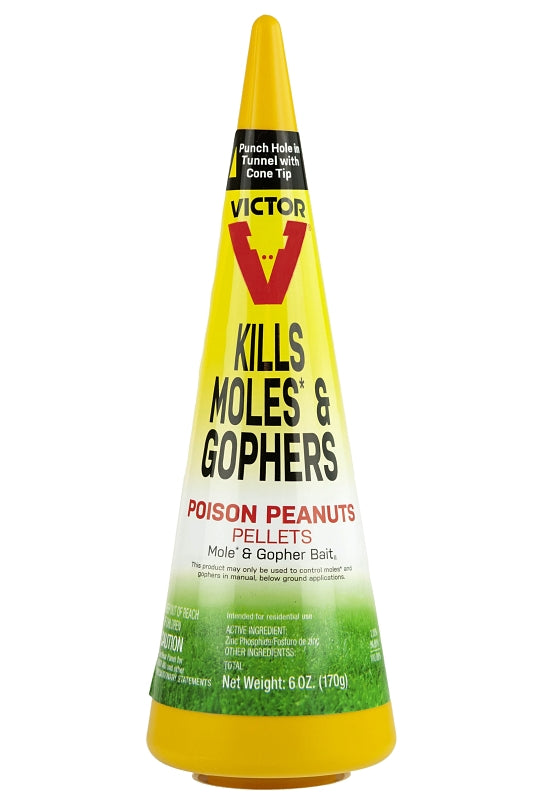 VICTOR Victor M6006 Mole and Gopher Poison Peanut, Granular, Garlic, Black/Dark Gray, 6 oz LAWN & GARDEN VICTOR
