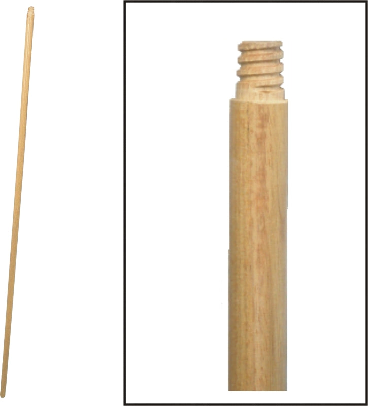 BIRDWELL CLEANING Birdwell 532-12 Broom Handle, 15/16 in Dia, 48 in L, Threaded, Hardwood